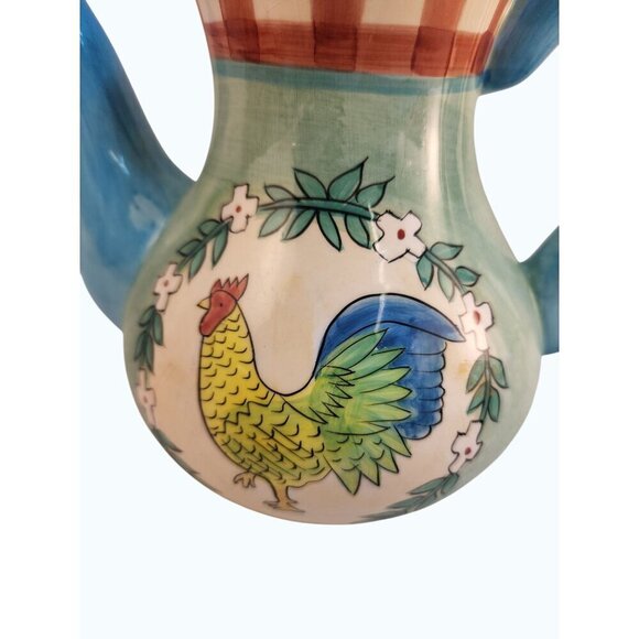 Heartfelt Kitchen Creations Hand-Painted Rooster Ceramic Teapot 7" Tall Youngs I - Picture 7 of 12